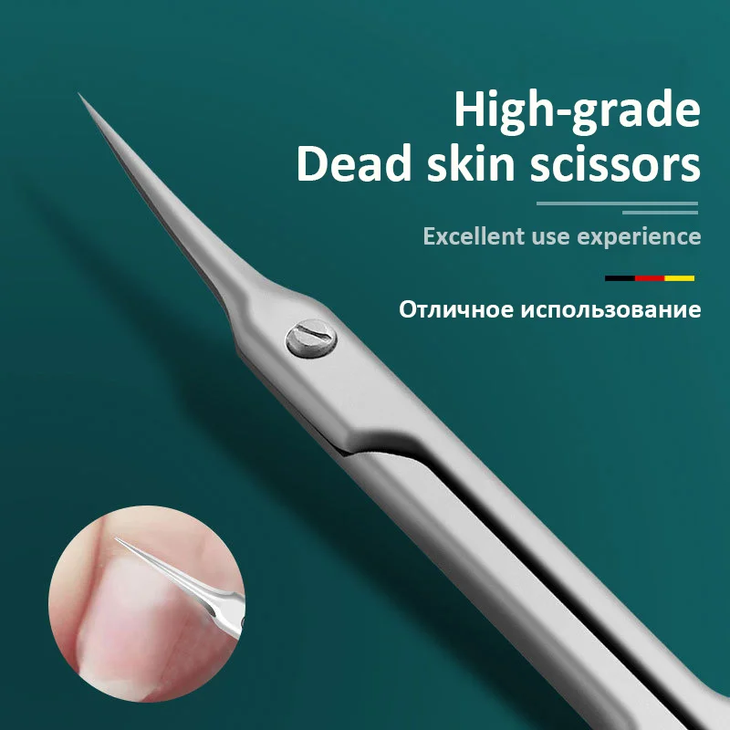 Description Picture 3 of itemCurved Tip Blade Cuticle Scissors Nail Clippers Trimmer Stainless Steel Eyebrow Tools Dead Skin Remover