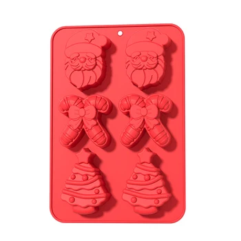 Christmas Silicone Baking Mold Chocolate Baking Mold Santa Clause Xmas Tree Mold for Pudding, Ice Cube, Handmade Soap Cake Decor 1
