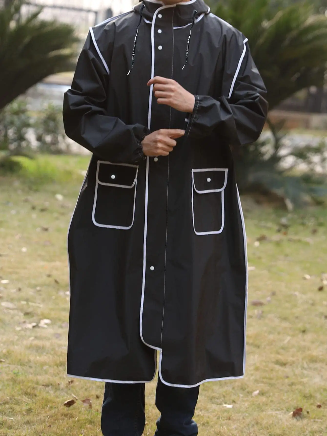 Full-Length Rainproof Fashion Poncho for Electric Bicycle Riders