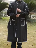 Long raincoat full body rainstorm proof electric bicycle single female male fashion student battery bike adult poncho 1