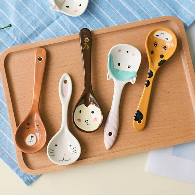 Creative Flower Cactus Ceramic Measuring Spoon Baking Food Scale Household  Kitchen Salt Sugar Spoon with Base Cute Kitchen Tool - AliExpress