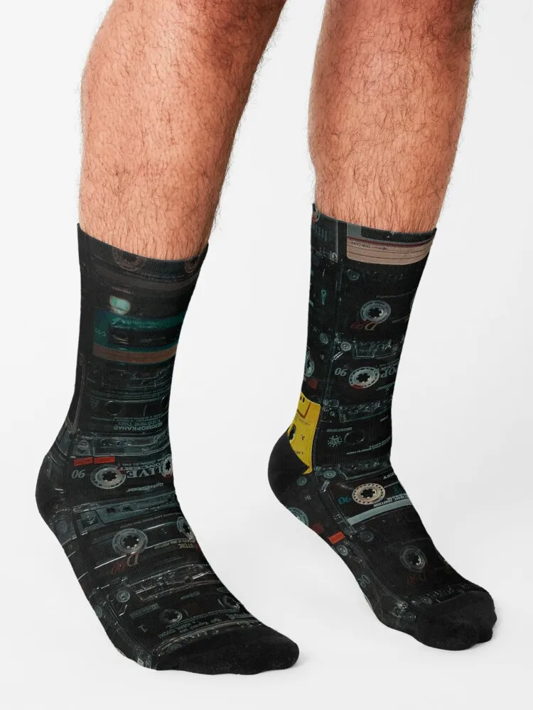 Chaussettes vintage avec cassette pour hommes et femmes, chaussettes Crossfit, marque de créateur