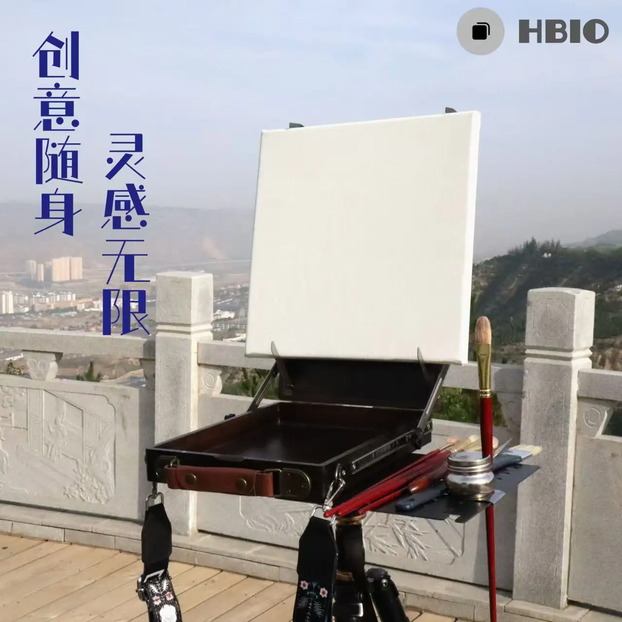 Painting Box Outdoor Sketching Portable Travel Oil Painting Easels for Women with Tripod