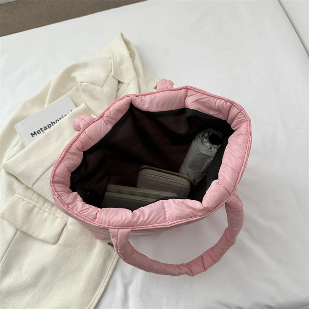 Women Padded Shoulder Bag Large Capacity Top Handle Bag
