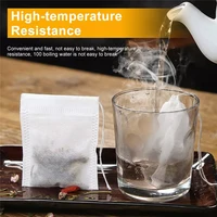 200/50PCS Non-woven Tea Bags Disposable Teabags with Drawstring Sealing Coffee Spice Tea Filter Paper Infuser Kitchen Teaware 3