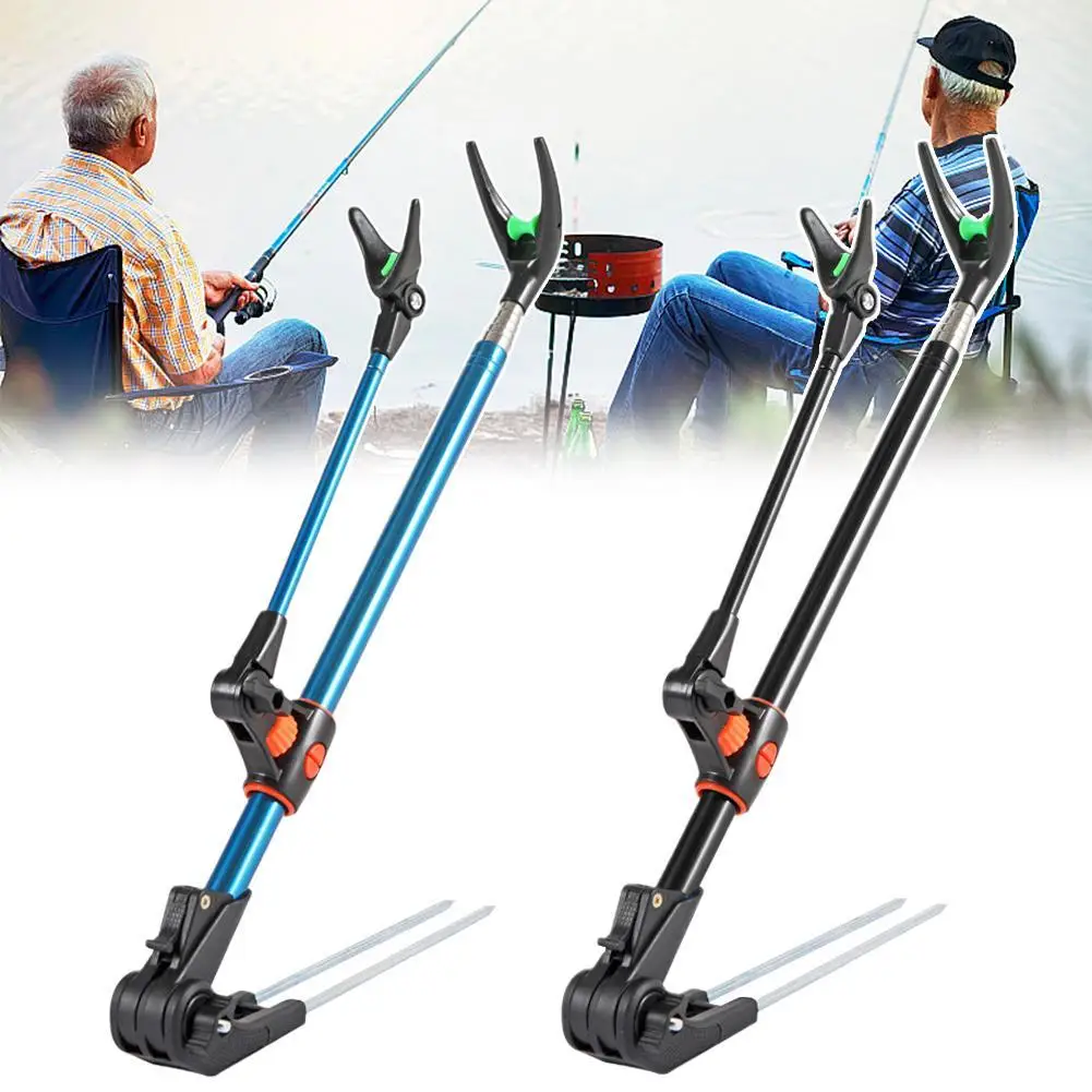 Fishing Rod Holder Fishing Rod Bracket Fishing Rod Support Fishing Rod Rest 2.1M/2.4M Stainless Steel Thickened Telescopic Fishing Rod Bracket Fishing Rod Dual Purpose Bracket Holder
