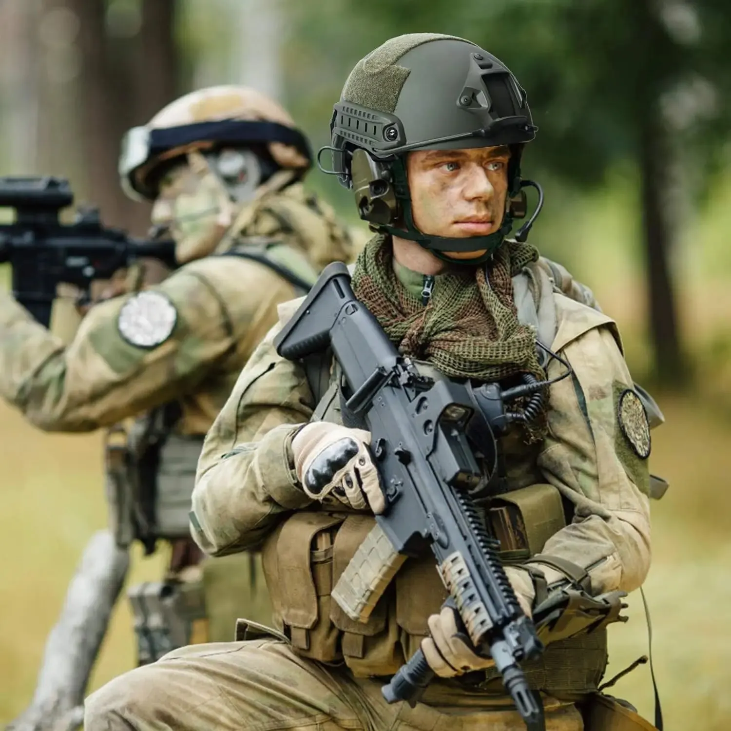 BOOIU 헬멧 Airsoft 헬멧 및 마스크 전술 범프 헬멧 남성용 빠른 MH 유형 Multicam Paintball 야외 스포츠 헬멧