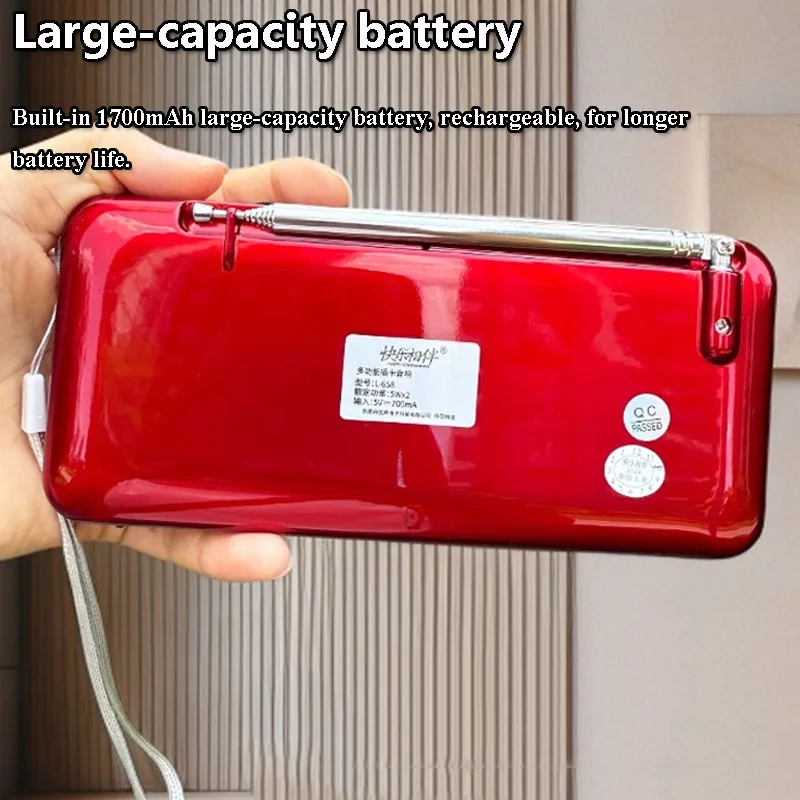 Mini Portable FM Radio Dual Horn LED Display Radios Receiver Wireless Bluetooth 5.3 Speaker Music Player Support Folder TF USB