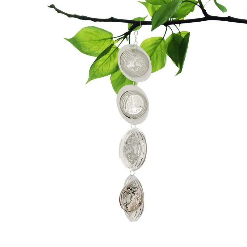 

Уличные ветряные колокольчики, металлический ветряной Спиннер, ветряные Спиннеры, круглая вращающаяся ветряная Подвеска из нержавеющей стали для двора, балкона