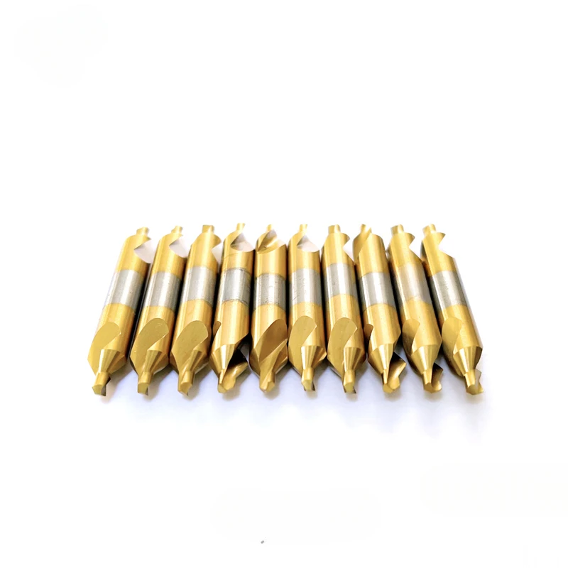 

10 stainless steel special center drills with cobalt plated titanium handle