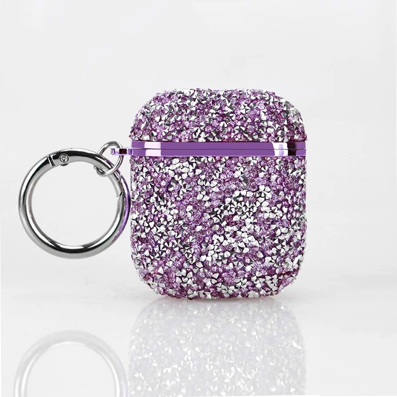 Elegant 3D Shiny Diamond Headphone Case with Anti-Loss Keychain