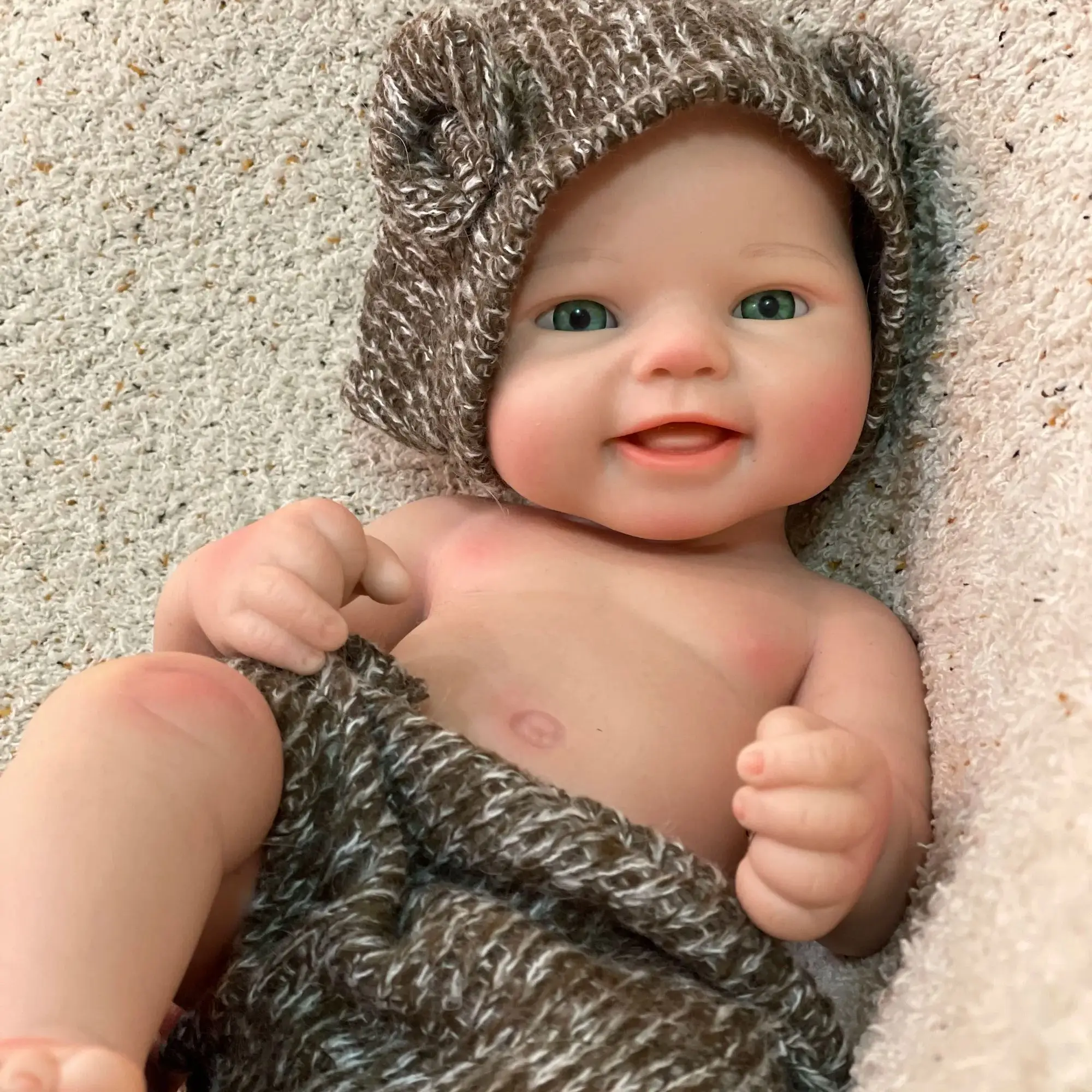 Dipinto/Non Verniciato Silicone Ragazza E Ragazzo 40Cm Bebe Reborn Bambole Neonato In Silicone Morbido Pieno Per Bambini Boneca Reborn Corpo De Silico