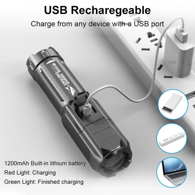 ✩ホルダー付き✩懐中電灯 アウトドア USB充電 LED 強力 防水 携帯a1