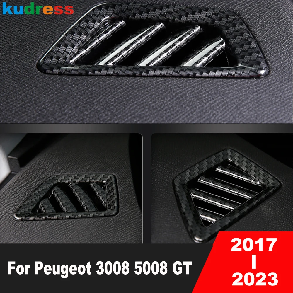 Car Dashboard Air Condition Vent Outlet Cover Trim Per Peugeot 5008 3008 Gt 2017-2020 2021 2022 2023 Accessori Interni In Carbonio