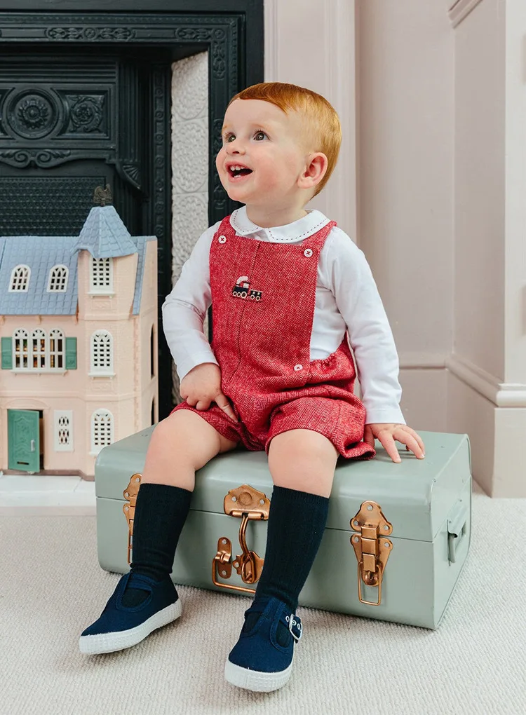 Description Picture 6 of itemSets for Children Kids Autumn Clothes Infant Boys Soldier Embroidery Rompers + White T-shirt Toddlers Tops + Suspenders