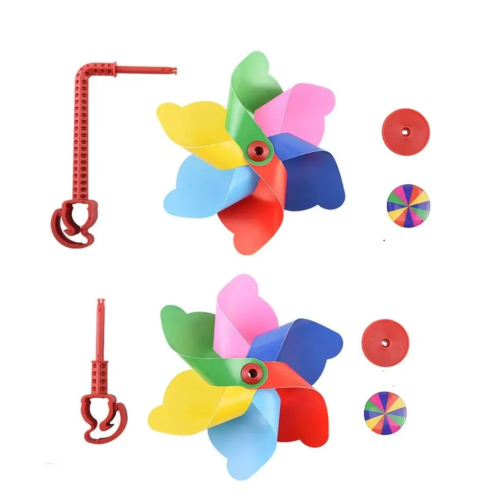 Long Pole/ Short Pole Children Bicycle Windmill 10 Styles Plastic Cartoon Colorful Pinwheel Scooter Decorative Outdoor Kids Toys bicycle windmill