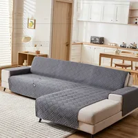 Waterproof L Shape Sofa Cover for Living Room Universal Left and Right Corner Couch Cover Quilted Sofa Cover Protector Grey 1