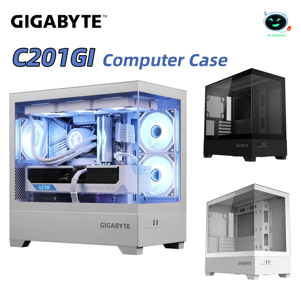 GIGABYTE-C201GI-PC-Case-Computer-Chassis-Mid-Tower-ATX-Desktop-Tempered ...