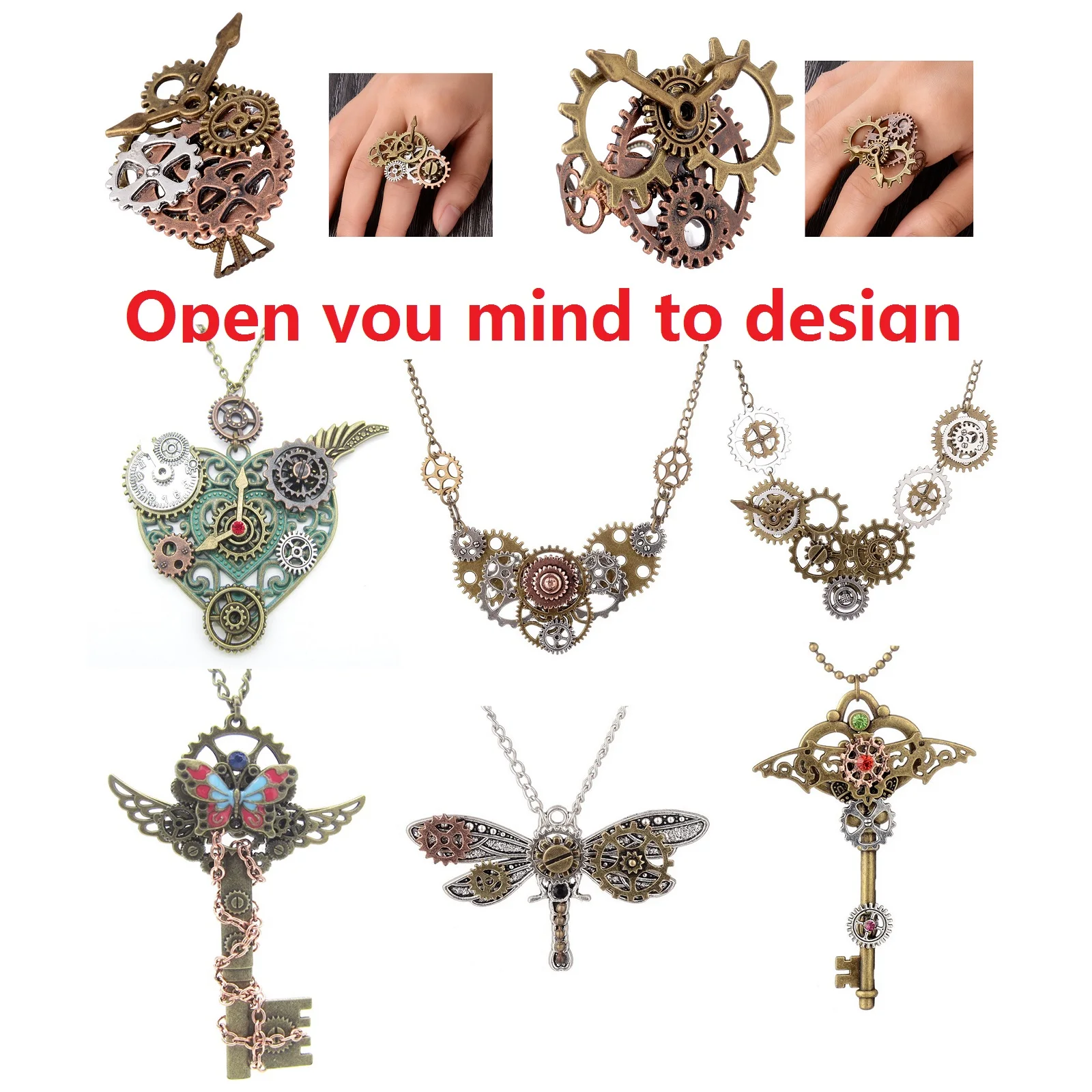 Randomly Mix (About 30/50g) Mix Size Metal Mechanical Steampunk Cogs Gears Charms Pendant For DIY Jewelry Making Accessories