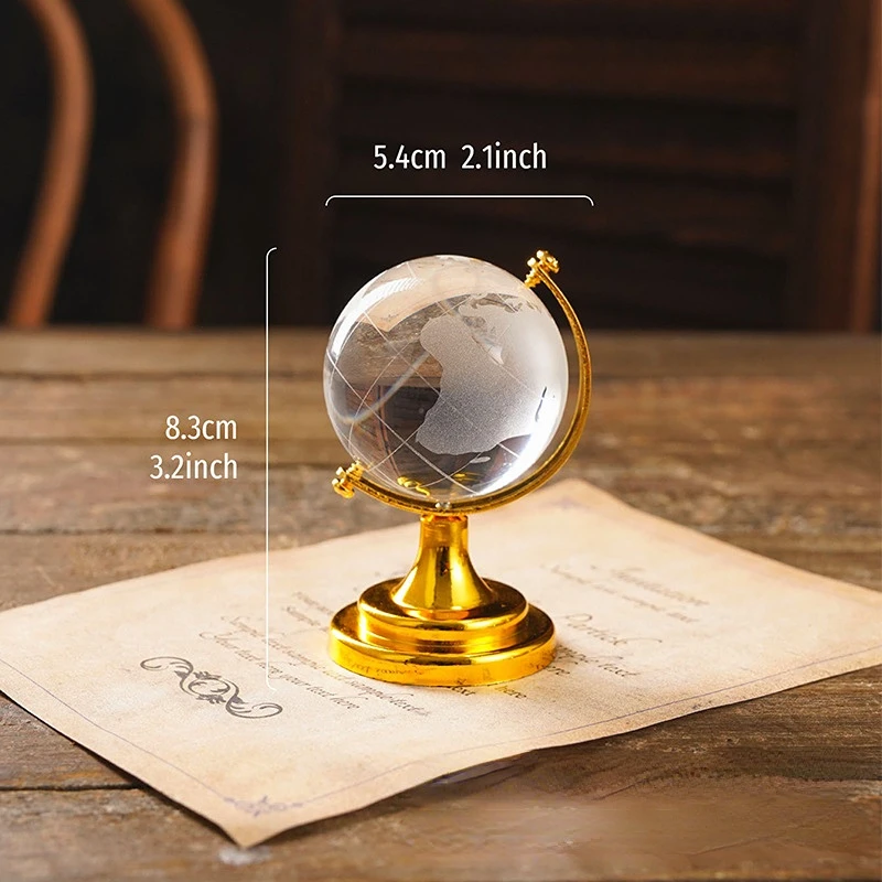 Globe débarrond transparent avec support, carte du monde en cristal, sphère  claire, artisanat de bureau, outils d'art fuchsia, accessoires de bureau -  AliExpress