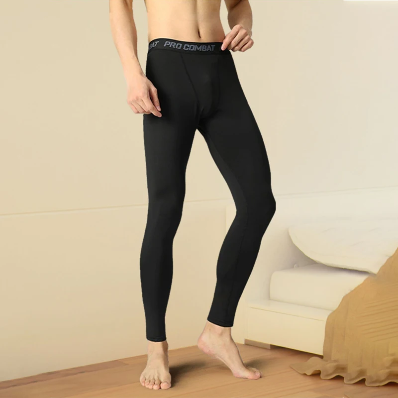 Men's Winter Thermal Underwear Fleece Compression Pants Stay Warm and Comfortable During Sports and Running Activities