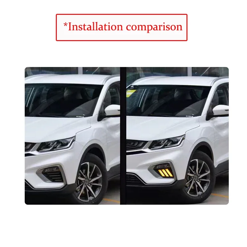 지리 비뉴 쿨레이 SX11 2018 2019 2020용 차량 DRL 안개등, 지시등, 앞 좌측 라이트, DRL 안개등, 자동차 액세서리