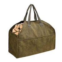 Log Storage Holder Carrier Canvas Firewood Bag Durable Fire Wood Tote Outdoor Portable Organizer 1