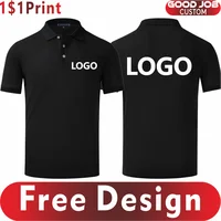 Polo à revers 100% coton avec Logo personnalisé pour hommes et femmes d'affaires, manches courtes, broderie, marque de qualité, hauts Design imprimé 1