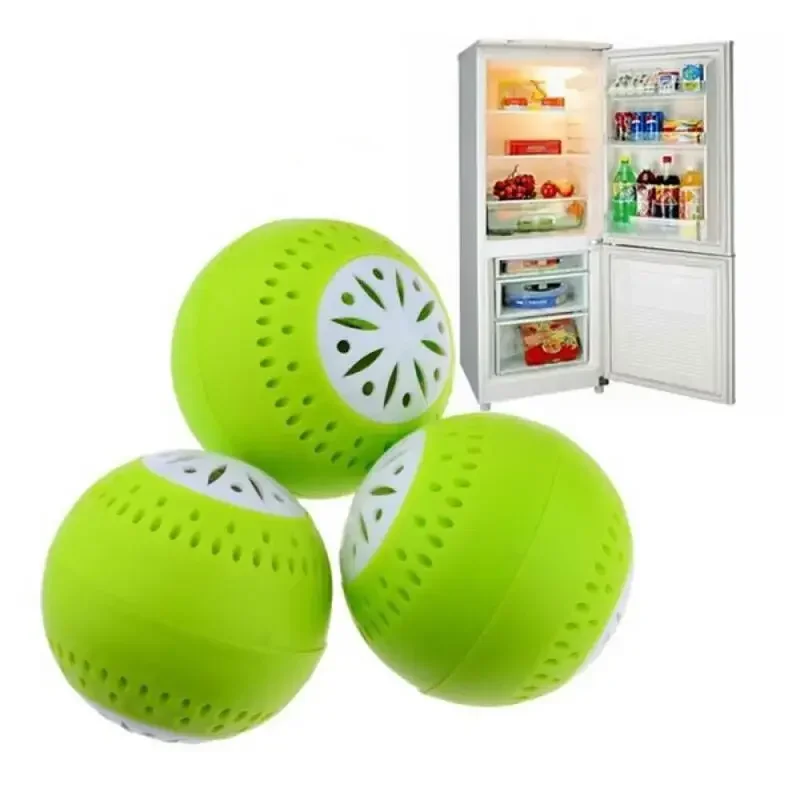Refrigerator Deodorizing Balls with Active Carbon - Set of 3, Kitchen Odor Eliminator