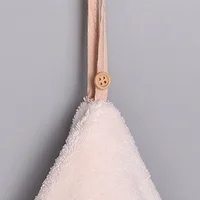 Round Cute Style Hand Towel Soft Coral Velvet Super Absorbent Handkerchief for Bath Polyester Fiber Towels with Hanging Loops 3