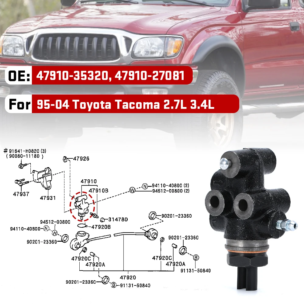 Brake Load Sensing Proportioning Valve With Vent For 95-04 Toyota Tacoma 2.7L 3.4L 47910-35320 47910-27081
