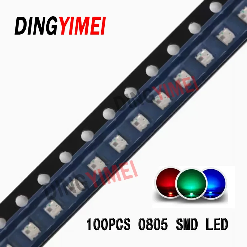 100 Pz 0805 (2012) Smd Led Emitting Diode Rgb Multicolore Anodo Comune 0.2W Lampada Tricolore Chip Light Beads Micro 3V Smt Pcb Fai Da Te