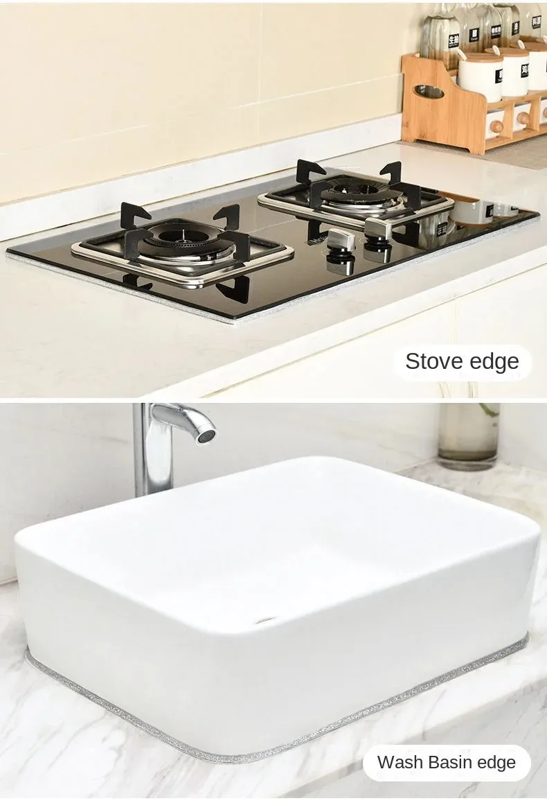 Selbstklebendes Keramikfliesen-Fugenband Küche Bad Wasserdichtes Schimmelresistentes Klebeband Schöne Nahtbänder Glitzer-Dekorstreifen – Detail 6