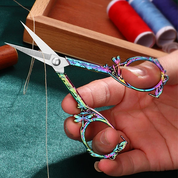 Description Picture 5 of item1Pcs Stainless Steel Sewing Scissor Dragonfly Vintage Scissors Fabric Cutting Cross-stitch Embroidery Retro Zakka Tailor Thread