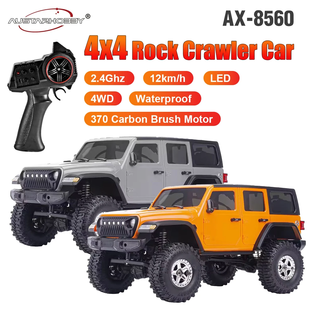 

AUSTARHOBBY RC Cars AX-8560 RTR 2.4Ghz 1/18 4WD All Terrains Off-Road Waterproof Rock Crawler Car Remote Control Vehicle