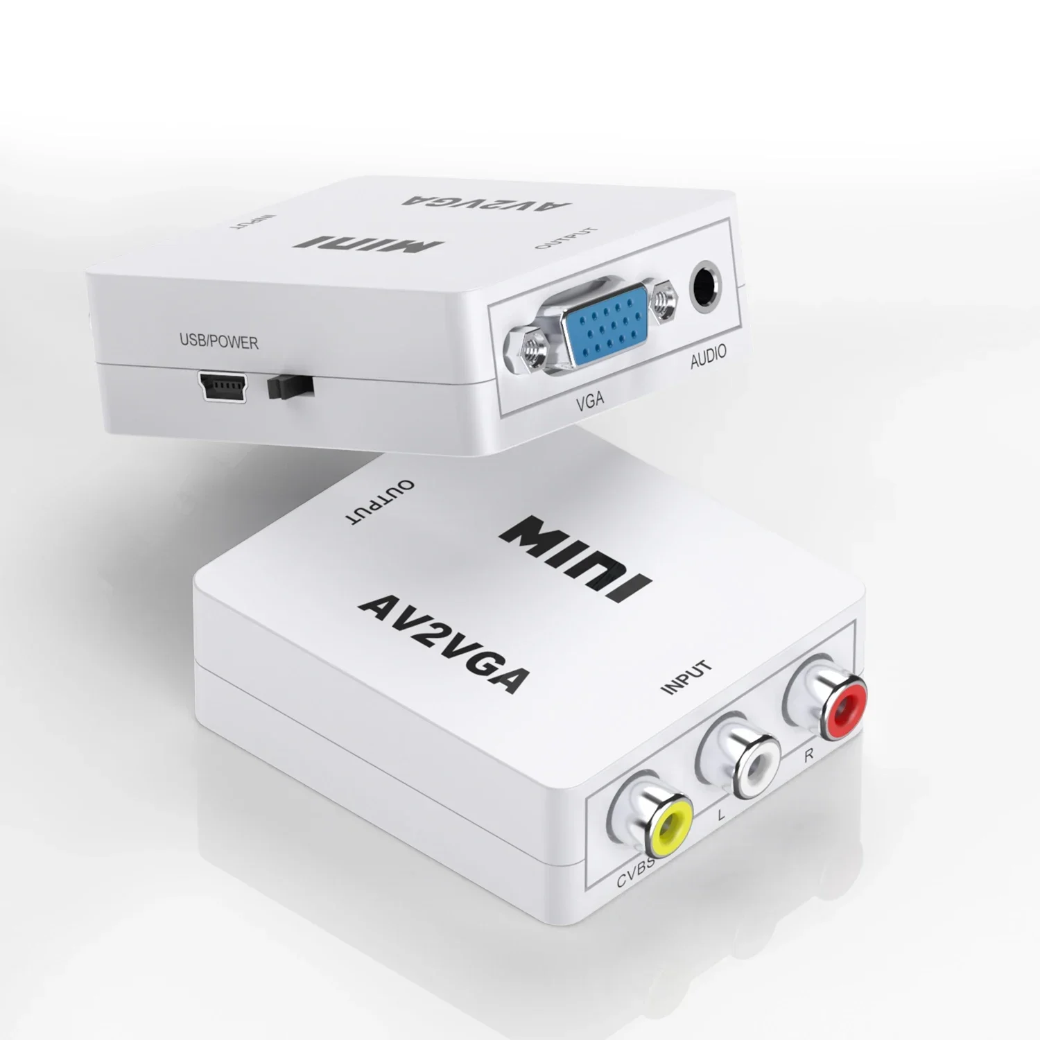 High-Resolution Mini HDMI to VGA with Audio Out Adapter