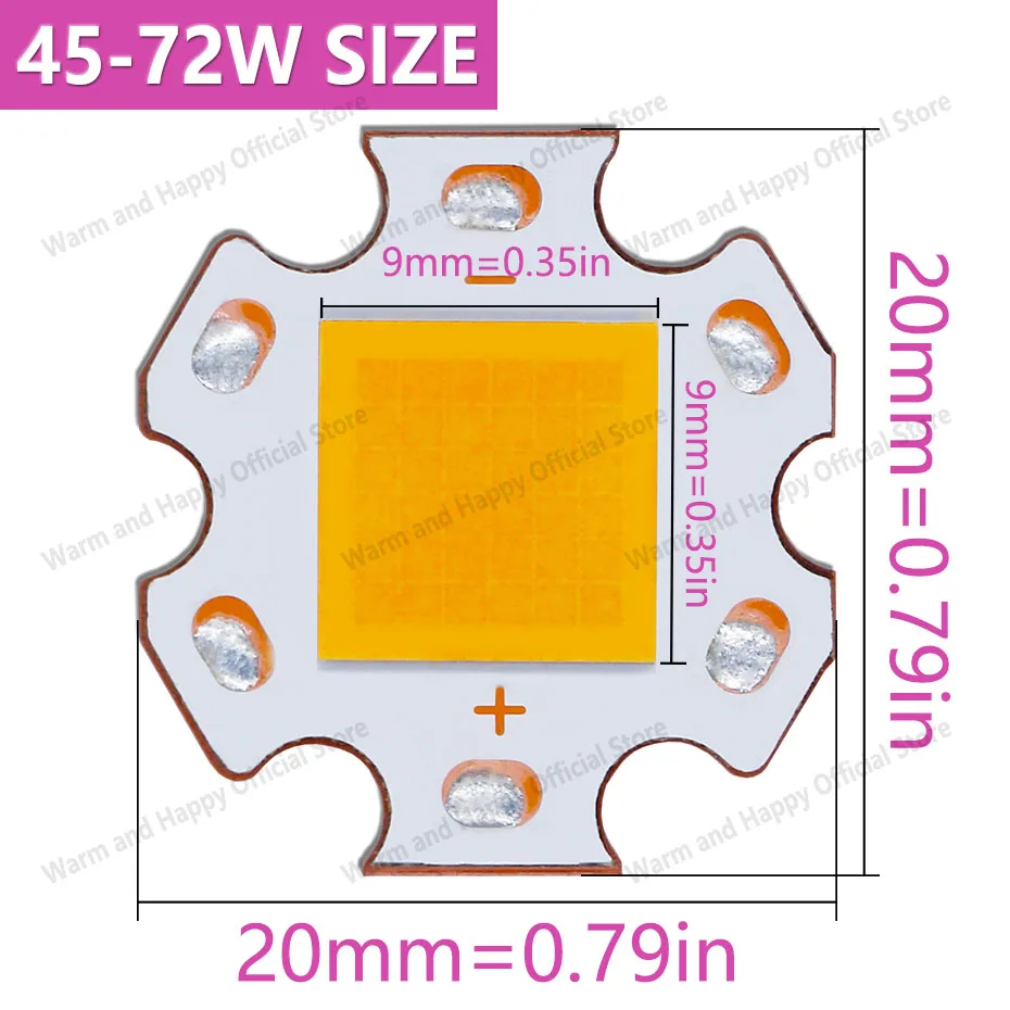 Description Picture 2 of item45-72W DC9-9.6V LED Beads Chip Light Source Accessories 5000-8000mA 20mm LED Car Bead Flashlight Bead Headlight Lighting