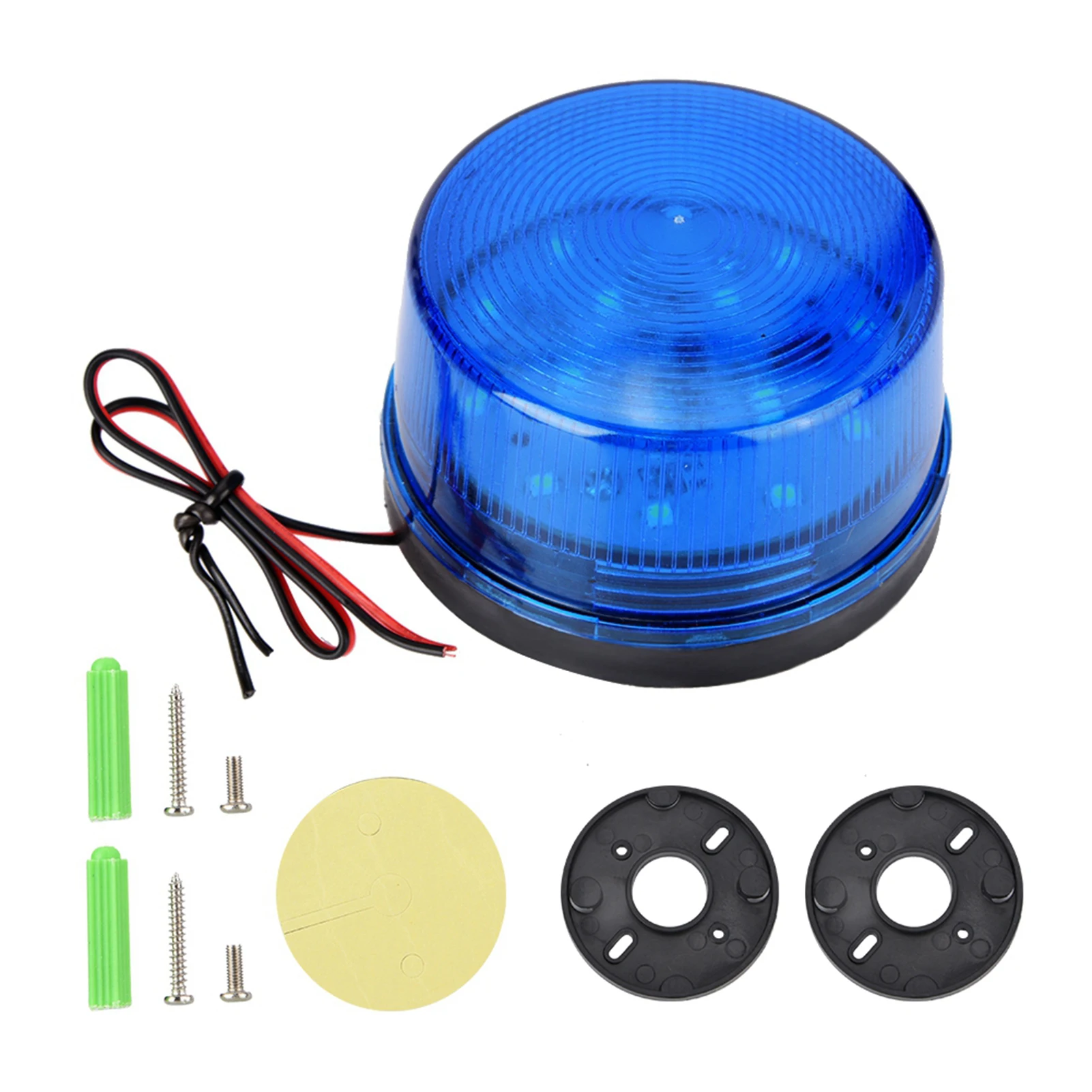 Emergency Alarm Button 12V Blue LED Strobe Beacon Emergency Alarm Warning Signal Flashing Light without Sound