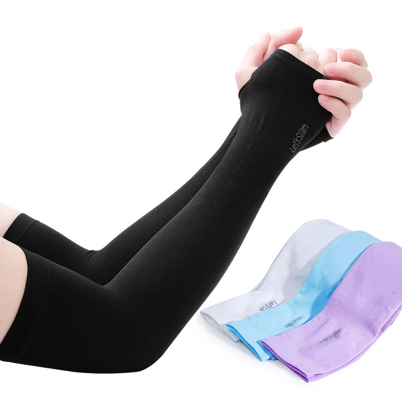 Mannen Vrouwen Lange Half Vinger Handschoenen Arm Mouwen Zon Uv Bescherming Ice Cool Arm Cover Voor Fietsen Hardlopen Klimmen sport