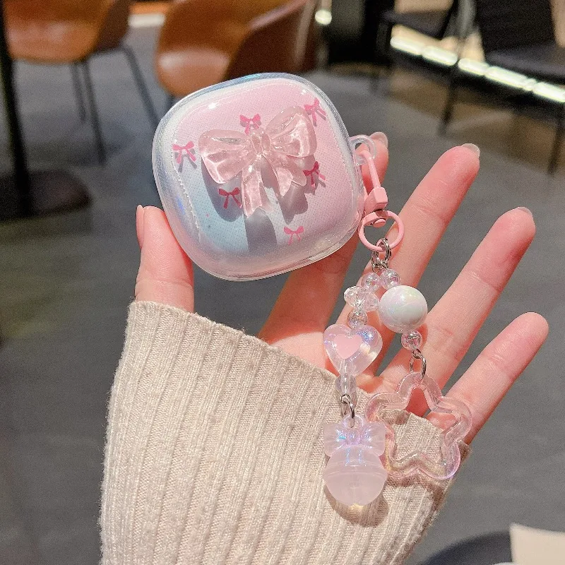 Tulip Bowknot Disc Blocks Headphone Protective Cover with Pendant
