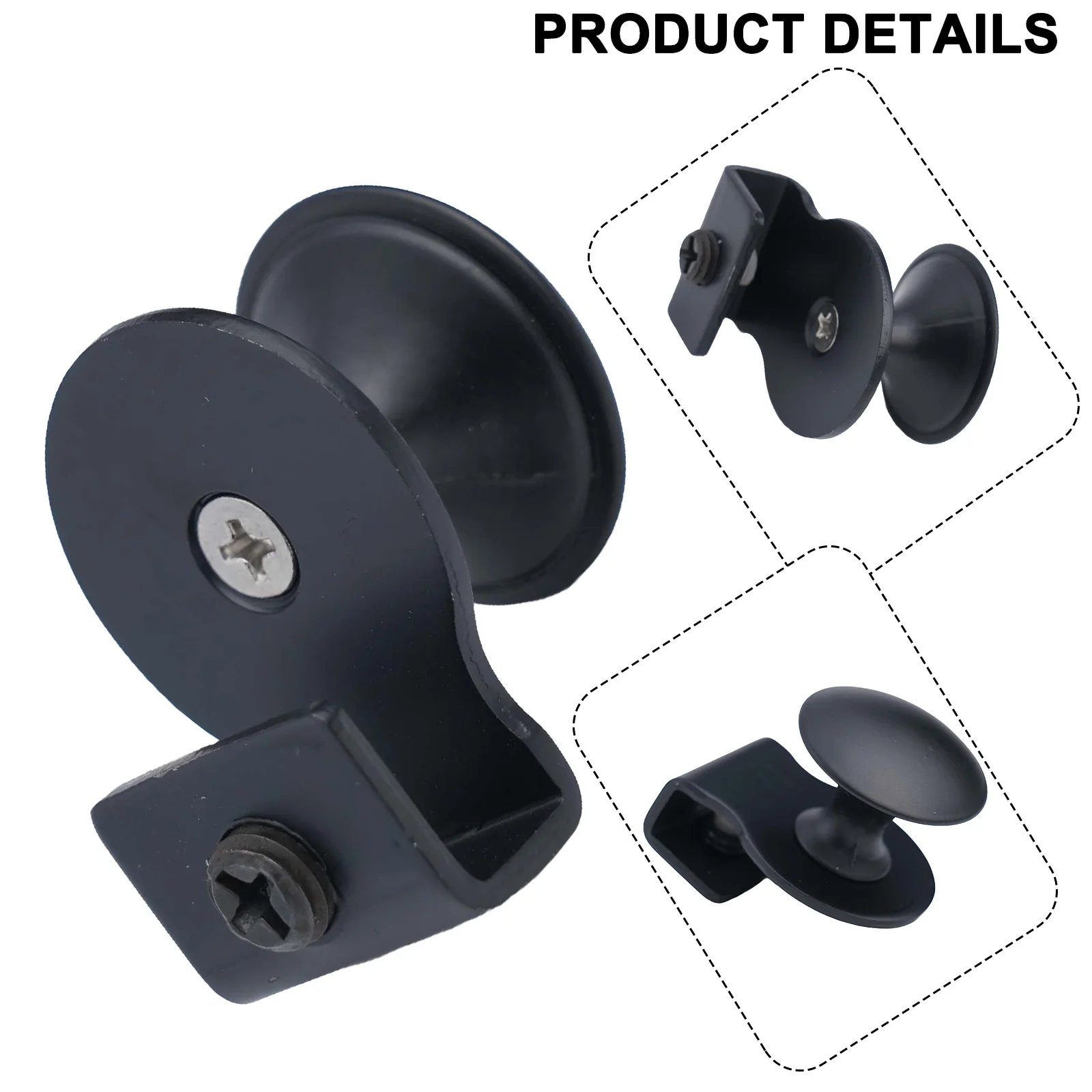 Description Picture 6 of itemBuilding Handle Clamp Stainless Steel Versatile Usage Black Cabinet Drawer For 5-8mm Glass Sliding Handle Knob