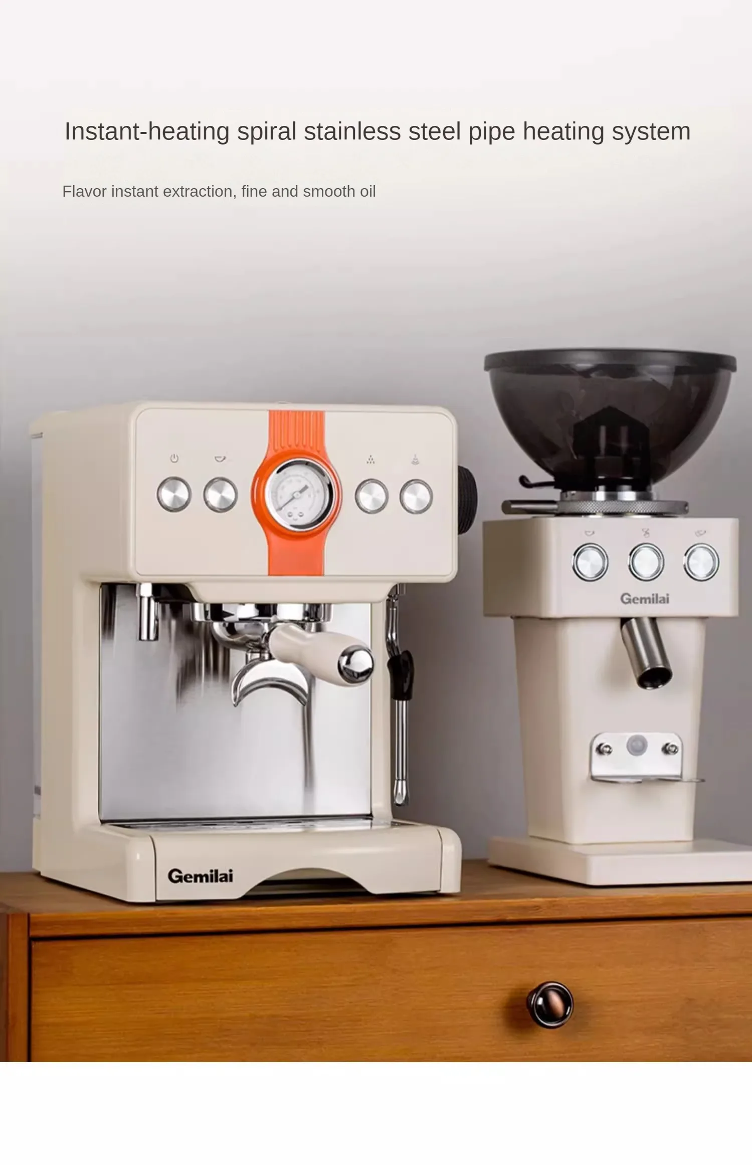 Gemilai CRM3609 Professional Italian Style Coffee Machine 15 BAR Pump Espresso Coffee Maker 1.7L description image 9