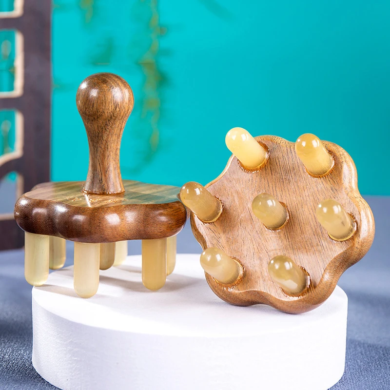 HANRIVER Buffalo horn massage car six V face firming body roll back massager thin face, cervical vertebra