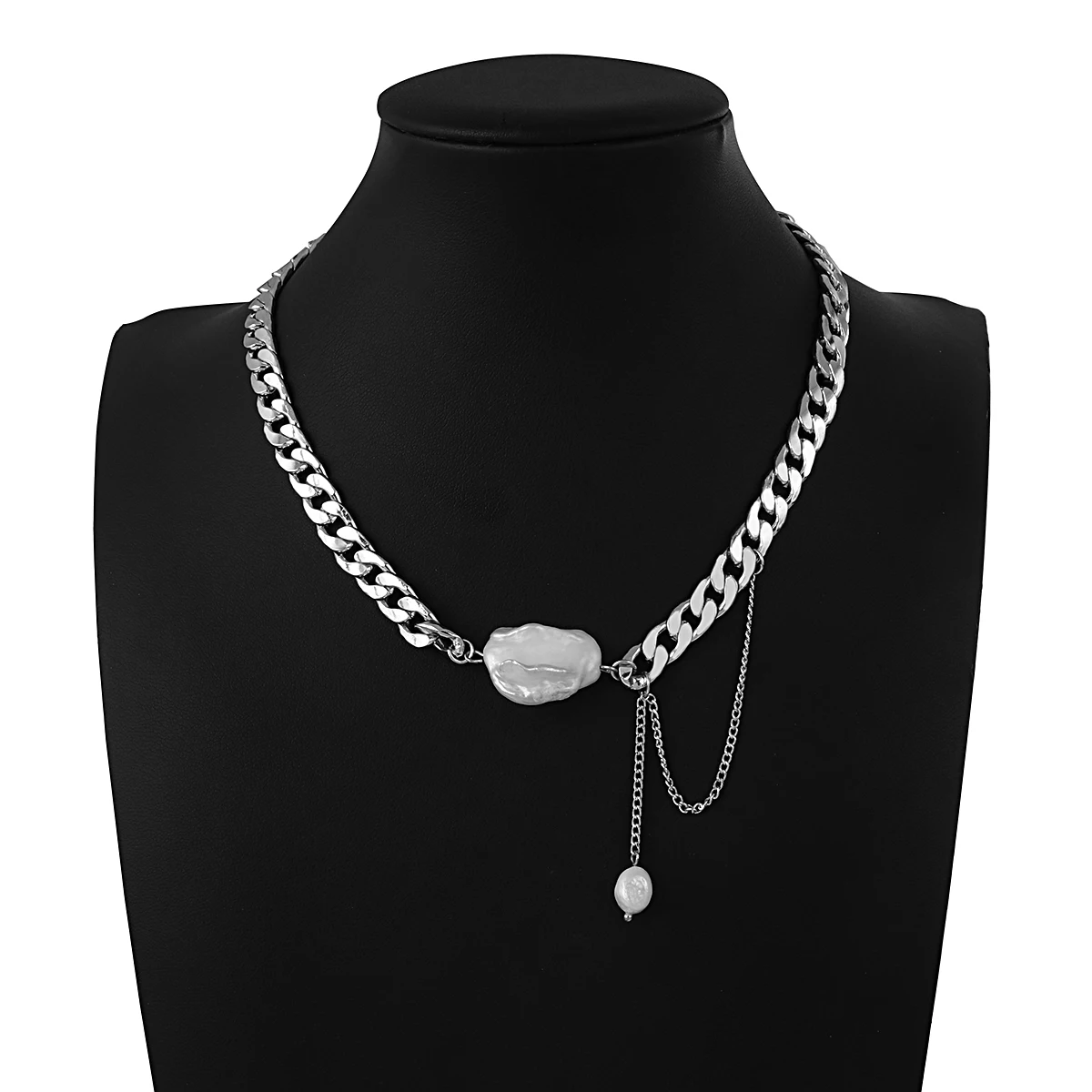 Victorias vogueVictoria's vogue Punk Thick Cuban Chain Irregular Pearl