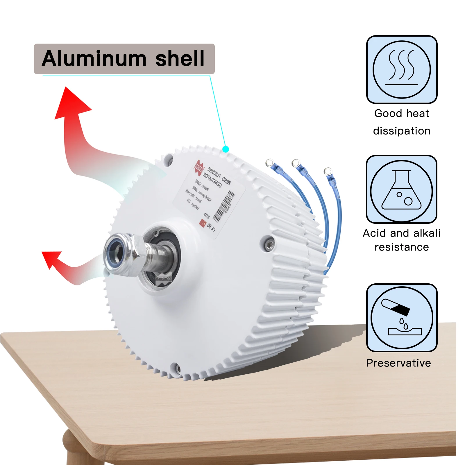 Mars Rock 100W 12V 24V Low RPM NdFeb PMG Rare Earth Permanent Magnet Generator for DIY Horizontal Wind Turbine Generator Windmil