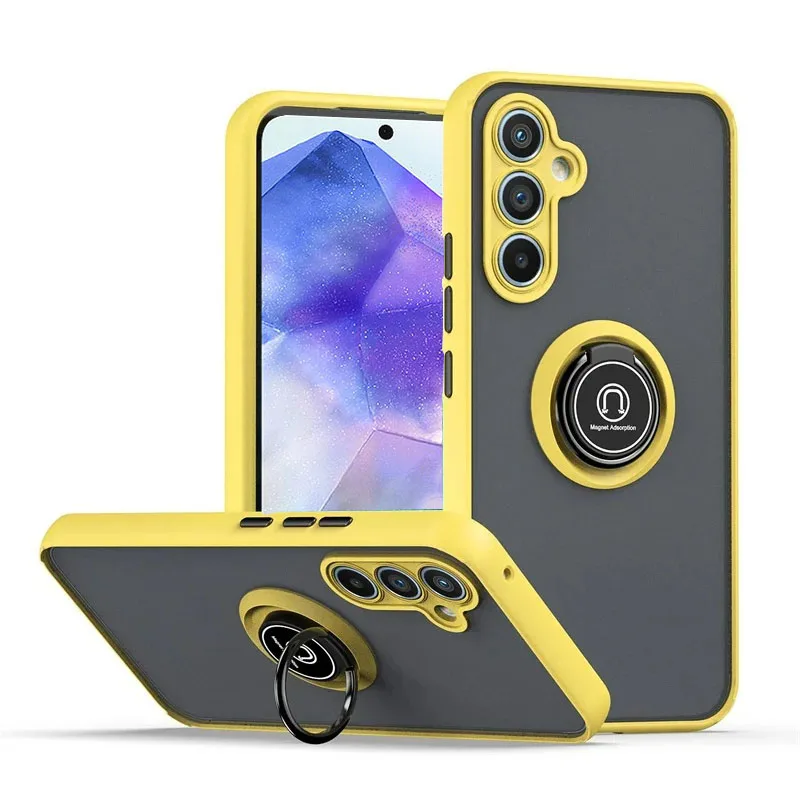 Magnetic Matte Protective Ring Case - Sleek and Durable Smartphone Cover