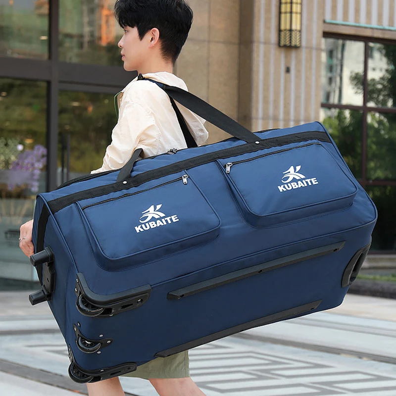 Essentials Oxford Cloth Oversized Suitcase For School Shoulder Bag Business Trip Handbag Moving Travel Trolley Case_voghion.com
