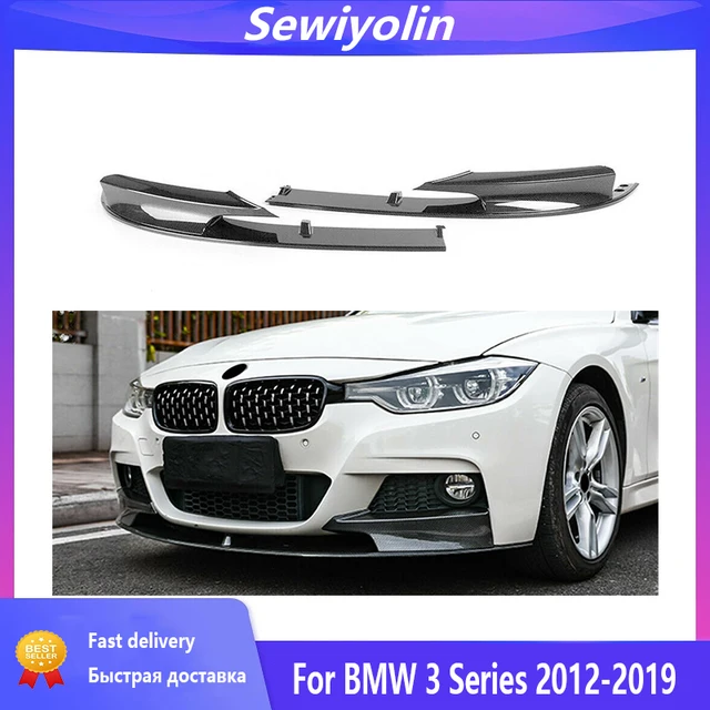 Car Accessories F30 F31 F35 JDM Gloss Front Bumper Carbon Fiber Lip For BMW 3 Series 2012-2019 M-Pack Aprons Splitters 1