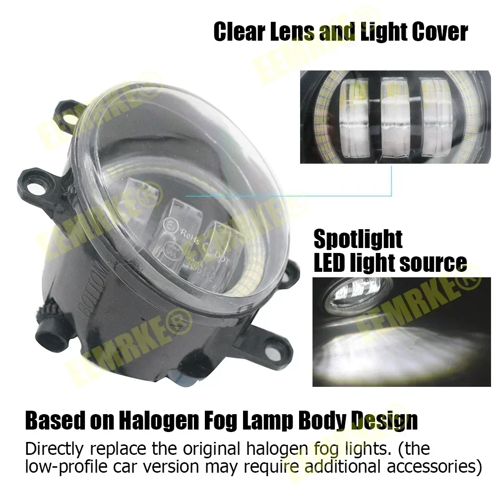 LEVANLIGHT Fog Lights Assembly For Toyota Corolla/Fielder/Axio 2007-2011 - Clear Lens With H11 Bulbs
