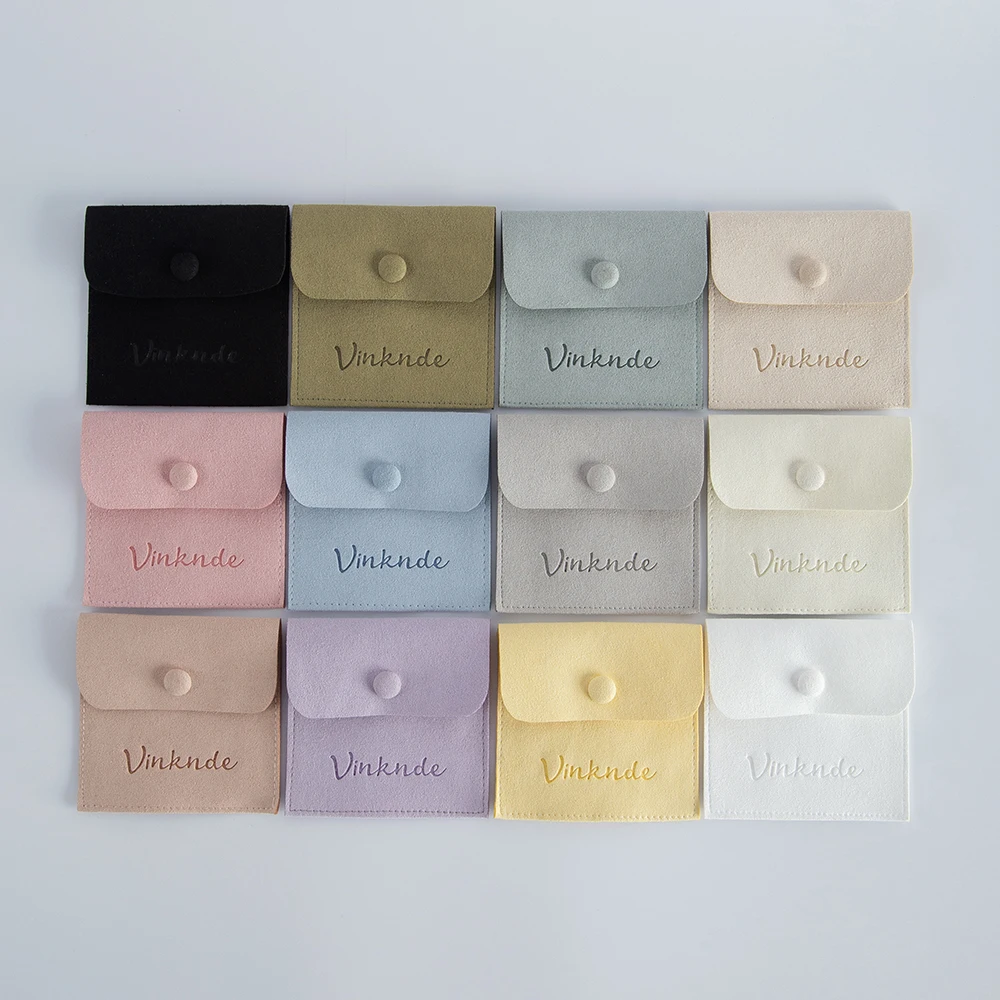 2022 Microfiber Suede Jewelry Pouch Bags Custom logo Printed Velvet Pouch Jewelry Rings Earrings Packaging Organizer Display